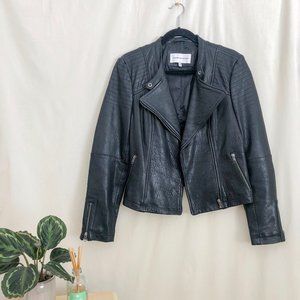 Cupcakes & Cashmere Black Leather Moto Jacket